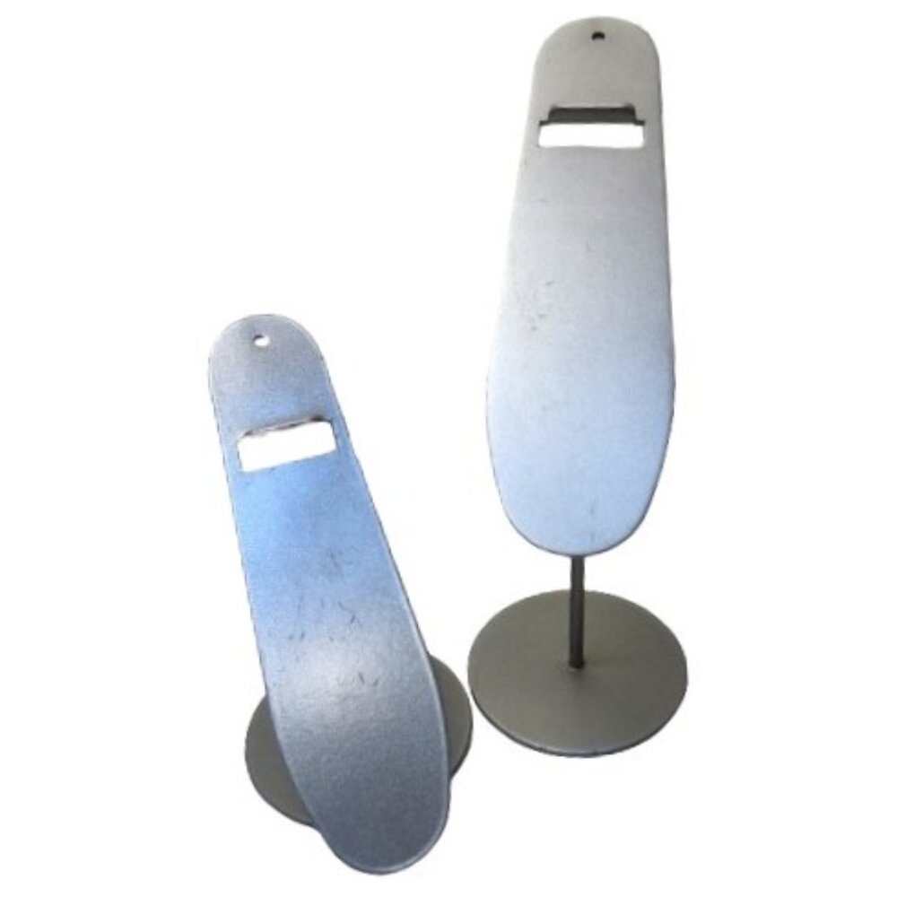 Metal Shoe Display Stands 7.5" and 3.5" Professional Heavy Duty Gray Felt bases